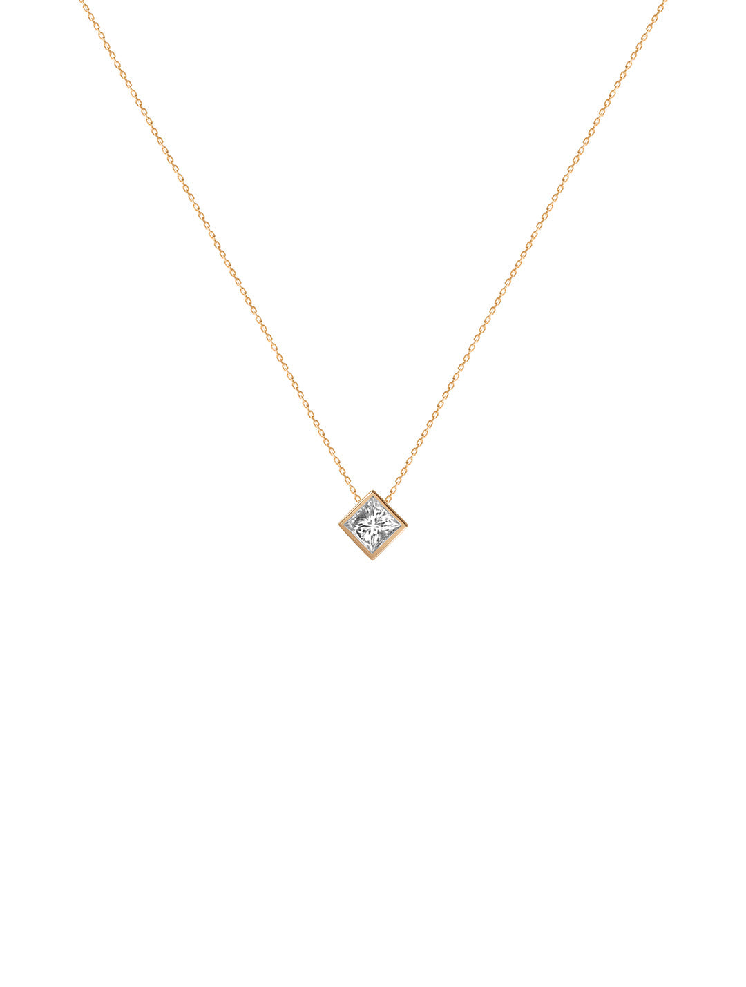 Princessa Cut Diamond Necklace